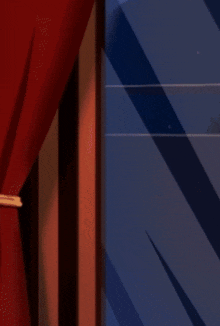 a cartoon of a girl looking out a window