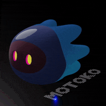 a 3d rendering of a cartoon character with the word ibm written on it