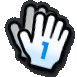 a hand with the number 1 on it
