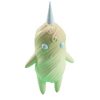 a cartoon character with a unicorn horn on it