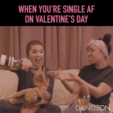 single valentines day friends bff drinking