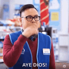 Aye Dios Nervous GIF - Aye Dios Nervous Sign Of The Cross GIFs