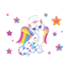 angel cat colorful stars cute