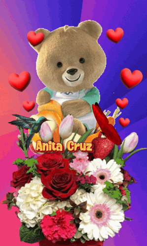 Oso teddy online rosas