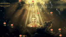 Lord Buddha Flowers GIF