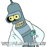 Whats For Lunch Bender Sticker - Whats For Lunch Bender Futurama Stickers