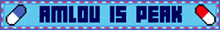 a blue sign that says amlou is peak with a red white and blue diamond