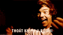 a man is screaming with the words thoat kiep f.a roiii written below him