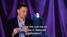 Tom Hiddleston Is A Walking Exercise In Delayed Gratification. GIF - Sesame Street Cookie Monster Tom Hiddleston GIFs