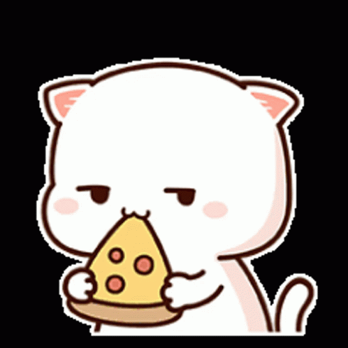 Peach Cat Pizza GIF - Peach Cat Pizza Eating - Discover & Share GIFs