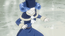a cartoon character wearing a top hat and a fur coat
