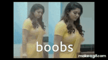 Boobs Nayanthara Hot Boobs GIF - Boobs Nayanthara Hot Boobs Hot Yellow Saree GIFs
