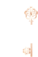 a key with a floral design on it and the letter e below it