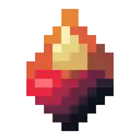 a pixel art illustration of a fireball on a white background
