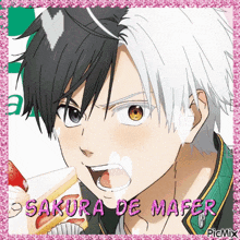 a picture of a boy with the name sakura de mafer on it