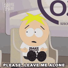 Please Leave Me Alone Butters Stotch GIF - Please Leave Me Alone Butters Stotch South Park GIFs