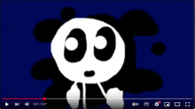 a video of a cartoon character on a blue background