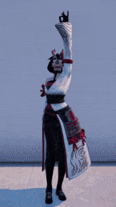 a woman with horns on her head is wearing a kimono