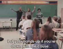 Down With The Cause GIF - Handsup GIFs