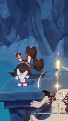 a person is playing a video game with a stuffed animal on their head .