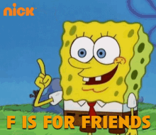 F Is For Friends Spongebob GIF - F Is For Friends Spongebob Spongebob Squarepants GIFs