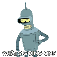 Whats Going On Bender Sticker - Whats Going On Bender Futurama Stickers