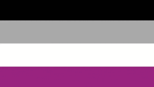 the asexual flag has a black , white , and purple stripe .