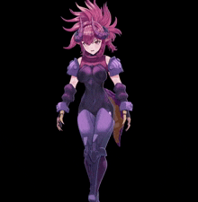 a girl with purple hair and a snake tail
