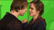 Ron And Hermione Kiss Harry Potter GIF - Ron And Hermione Kiss Harry Potter Emma Watson GIFs