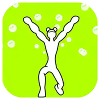a cartoon drawing of a person with bubbles around him