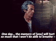 a man with gray hair is talking about the memory of a person