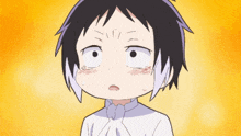 a close up of a person 's face with a surprised look on it
