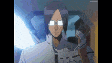 a man with glasses and a white jacket stands in front of a screen that says animetotv
