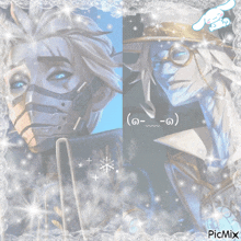 a picture of a man with a mask on his face and a picture of another man with glasses and a hat