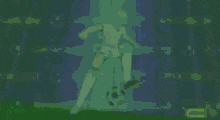 a cartoon of a soccer ball being kicked in a stadium with a sign that says bilto on it