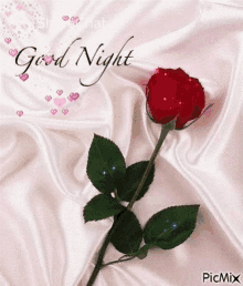 Good Night Red Rose GIF - Good Night Red Rose Glitter GIFs