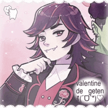 a drawing of a vampire with the words valentine de geten below him