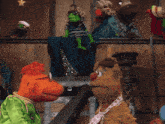 a group of stuffed animals including mr. fozzie bear