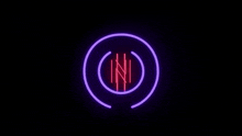 a neon sign that looks like a circle with lines in it