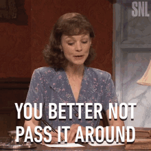 You Better Not Pass It Around To Your Friends Carey Mulligan GIF - You Better Not Pass It Around To Your Friends Carey Mulligan Saturday Night Live GIFs