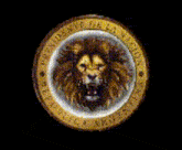 a picture of a lion in a circle that says ' lions ' on it