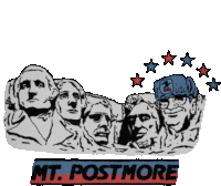 Mount Rushmore Postman Sticker - Mount Rushmore Postman Post Office Stickers