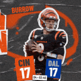 a bengals football player named burrow is holding a football