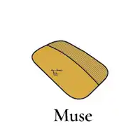 a drawing of a palette with the word muse underneath it