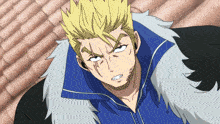 a drawing of a man with a blue jacket