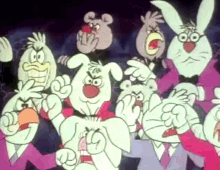 Animals Booing Angry Crowd GIF - Animals Booing Angry Crowd Bunny Rabbit Boos GIFs