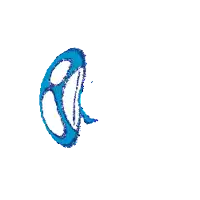 a blue and white drawing of a person 's face with a white background
