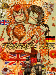 a picture of a man and a woman with the words teaparty 4 life on it