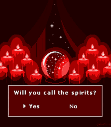 spirits summoning red pixel aesthetic