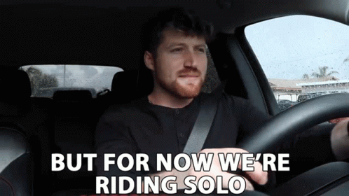 riding solo in a car
